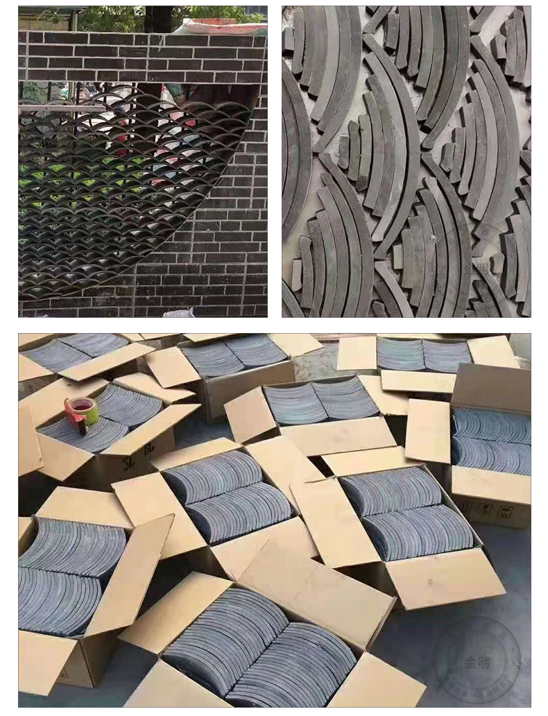 厂家供应装饰立瓦仿古青瓦拼花瓦条铺地中式装饰背景墙 瓦片