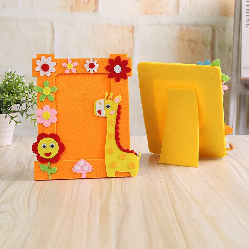 无纺布卡通拼贴相框 免剪材料 儿童布艺不织布手工diy制作材料包