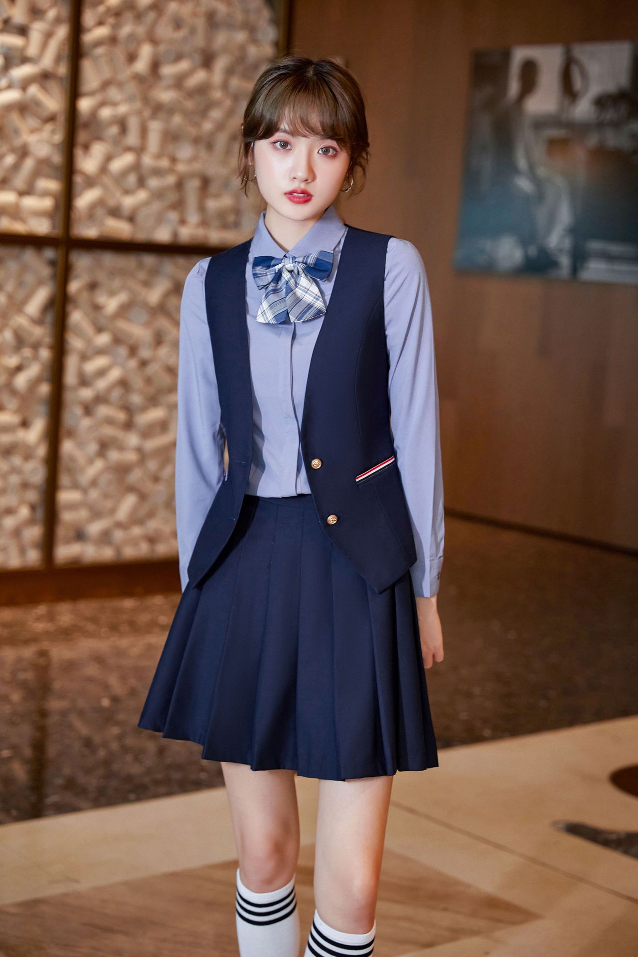 女装幼儿园老师园服秋装教师工作服新款幼师职业装套裙jk三件套