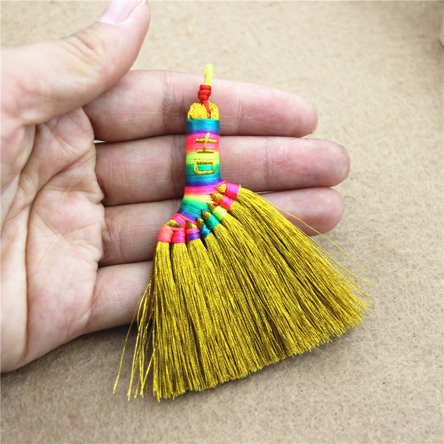 端午节五彩线金丝扫帚小扫把婴儿宝宝床头压惊挂件 汽车手机挂饰