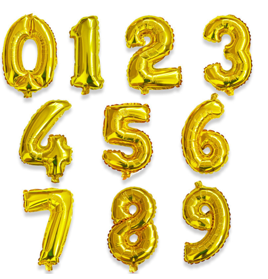 厂家直销18寸胖体数字 铝膜气球 婚庆节日用品  派对铝膜气球装饰