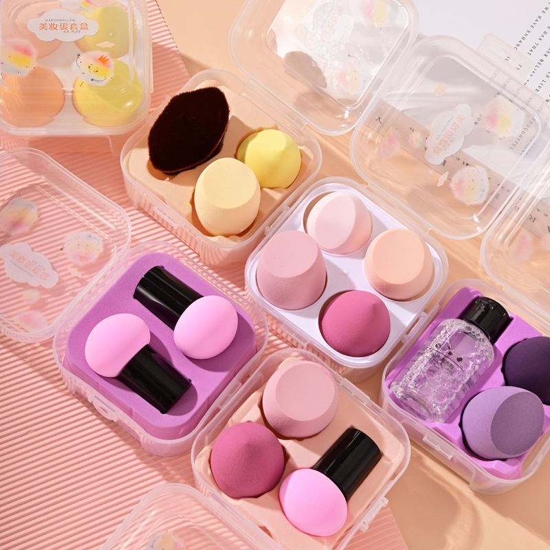 Smear-Proof Makeup Cosmetic Egg Wholesale Combination Set Beauty Blender Wet and Dry Gourd Powder Puff No. 55 Makeup Brush Factory
