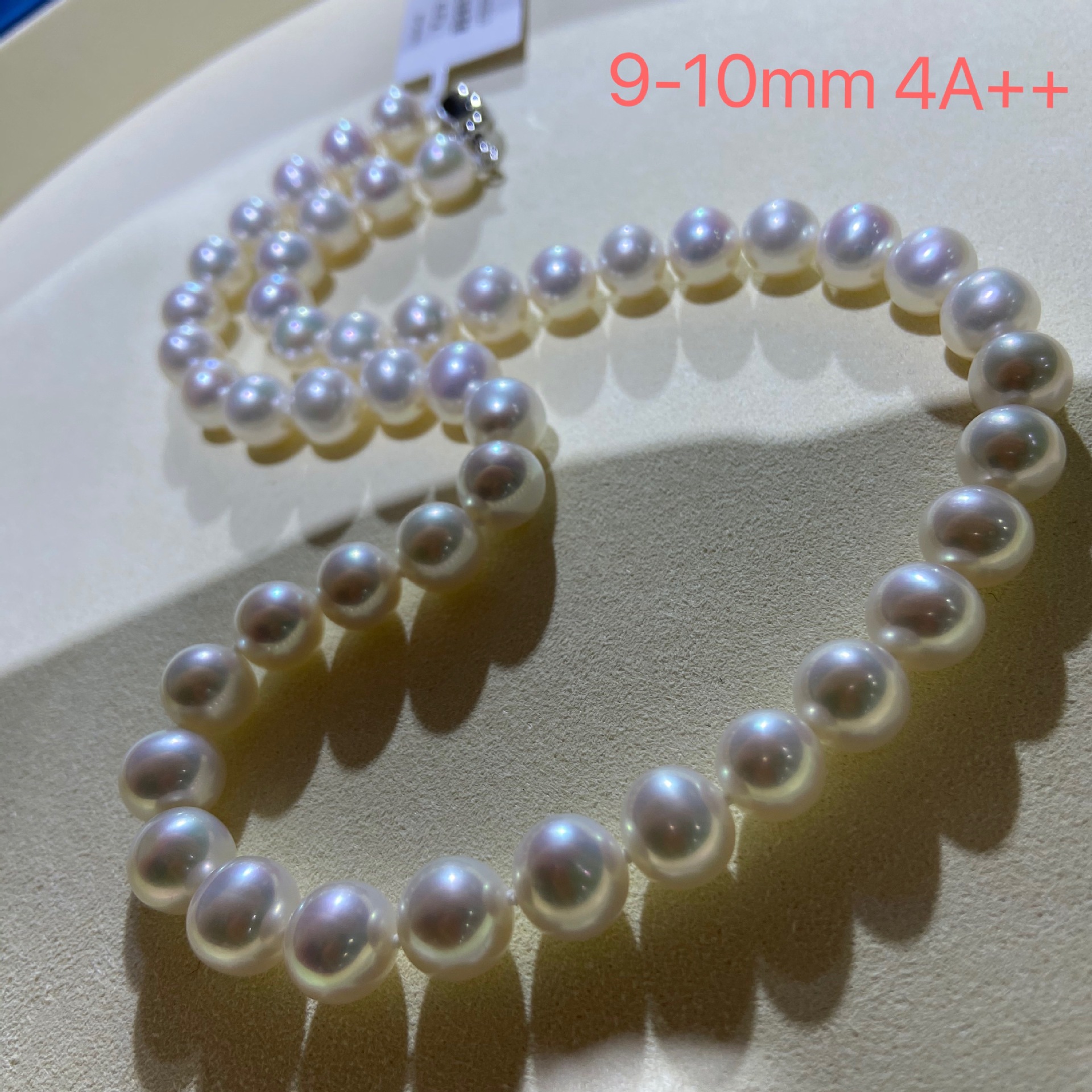 Freshwater Pearl Necklace Perfect Circle Strong Light Clavicle Chain Gift Box Certificate 925 Silver Buckle Necklace Mom Chain Factory Wholesale