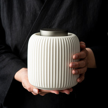 奶油风陶瓷茶叶罐空罐大号密封罐家用绿茶红茶普洱储存罐防潮存茶