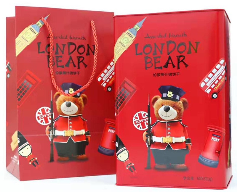 香港众星伦敦熊混合味什锦饼干688g罐装结婚庆送礼盒喜饼年货零食
