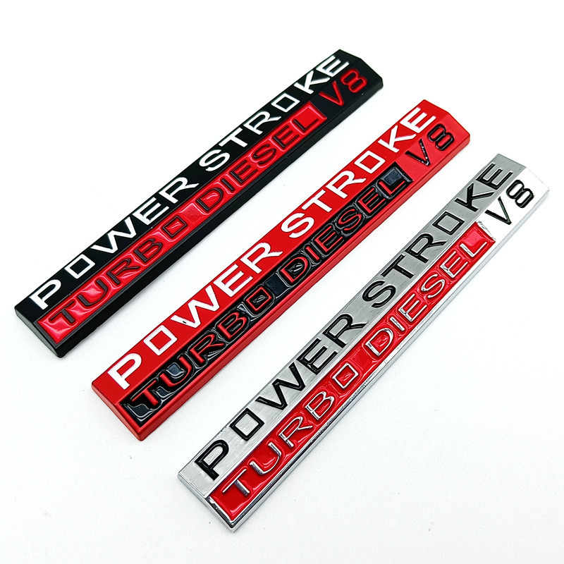 f250 f450车标车身装饰 power stroke v8 动力冲程涡轮柴油v8标志