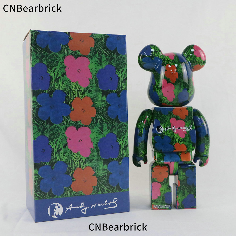 bearbrick安迪沃霍尔花卉樱花积木熊400%潮玩公仔玩偶暴力熊摆件