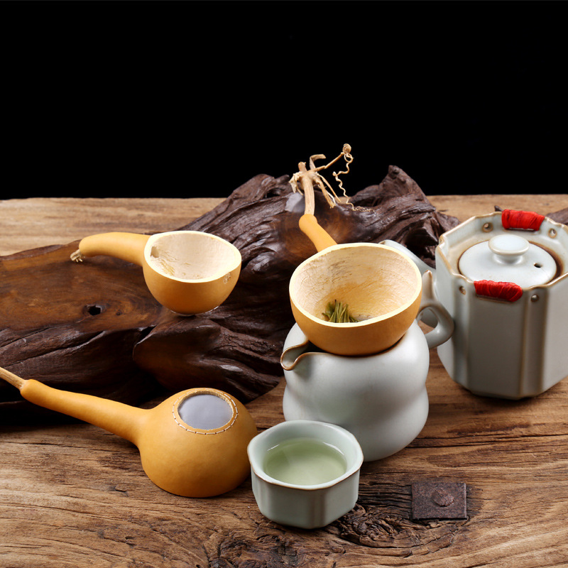 葫芦茶漏过滤网葫芦瓢茶叶罐茶壶杯纯手工茶道天然葫芦茶滤器茶具