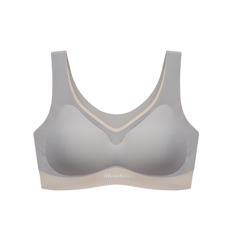 Sports Underwear Women's Small Chest Gathered without Trace Wireless Vest Breast Holding Anti-Slip Beautiful Back Girl Bra