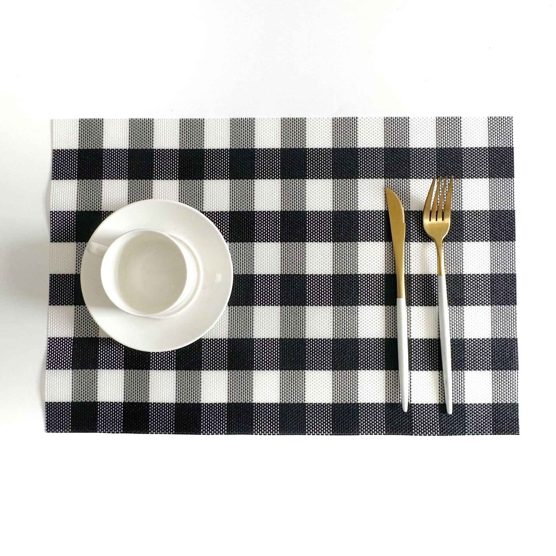 new plaid pvc placemat western-style placemat dining table cushion heat insulation and oil proof hotel household foreign trade hot sale