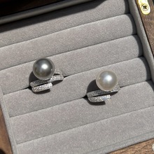 满钻真多麻色珍珠戒指女轻奢高档小众设计多层时尚气质可调节指环