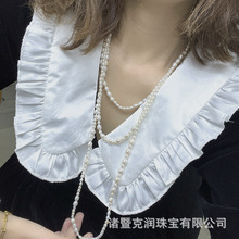 一款多戴大小珍珠混合搭配项链毛衣链淡水珍珠毛衣链时尚轻奢款