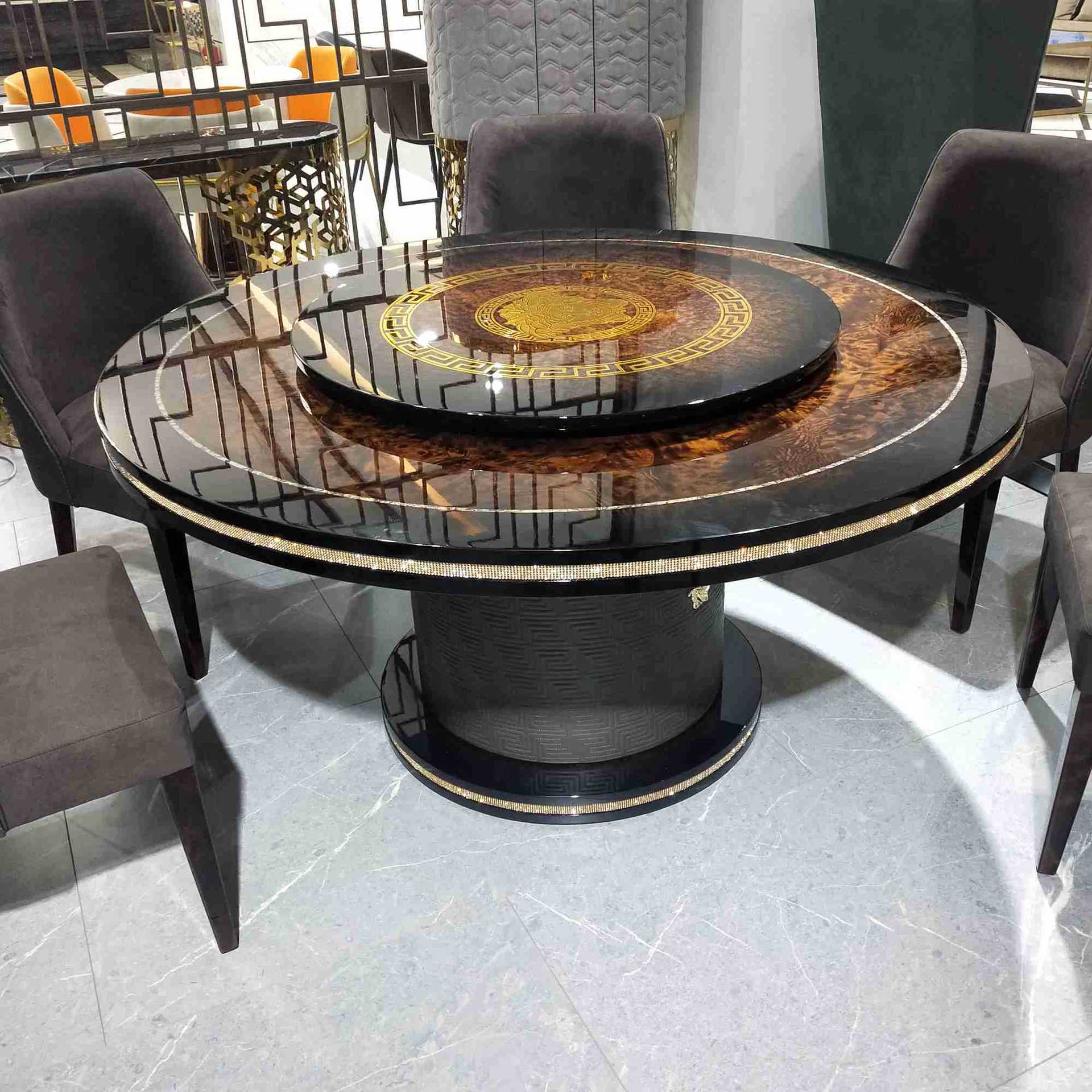 定制餐桌 高端意式轻奢餐桌圆桌 别墅豪宅餐桌圆形 1.