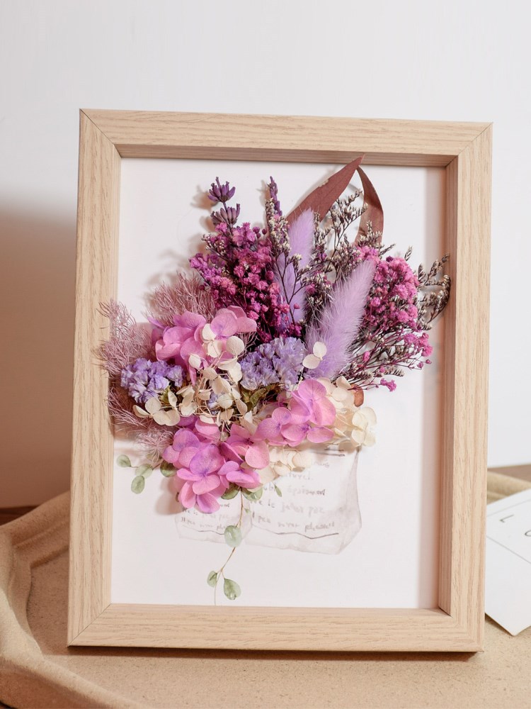 相框花立体贴画挂墙永生花材料家居干花手工标本装饰团建公司