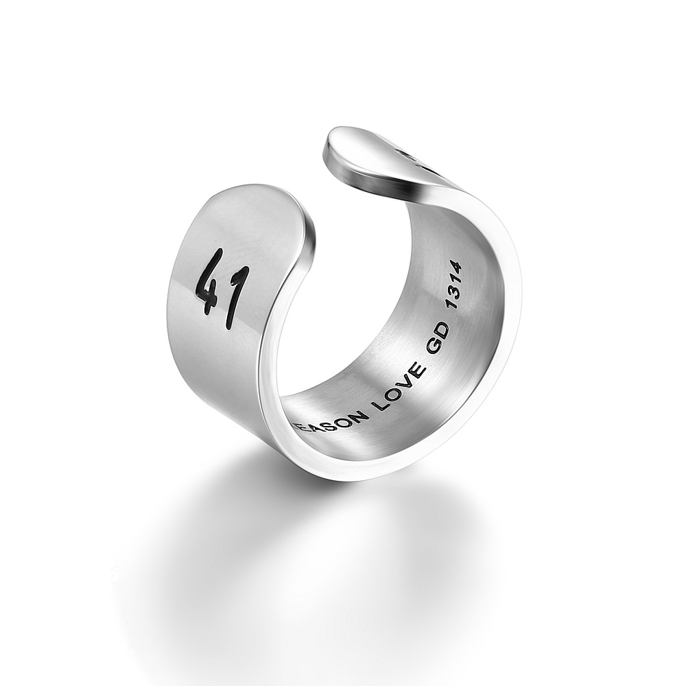 日韩潮流gd权志龙1314钛钢开口戒指个性嘻哈开口指环百搭手饰品