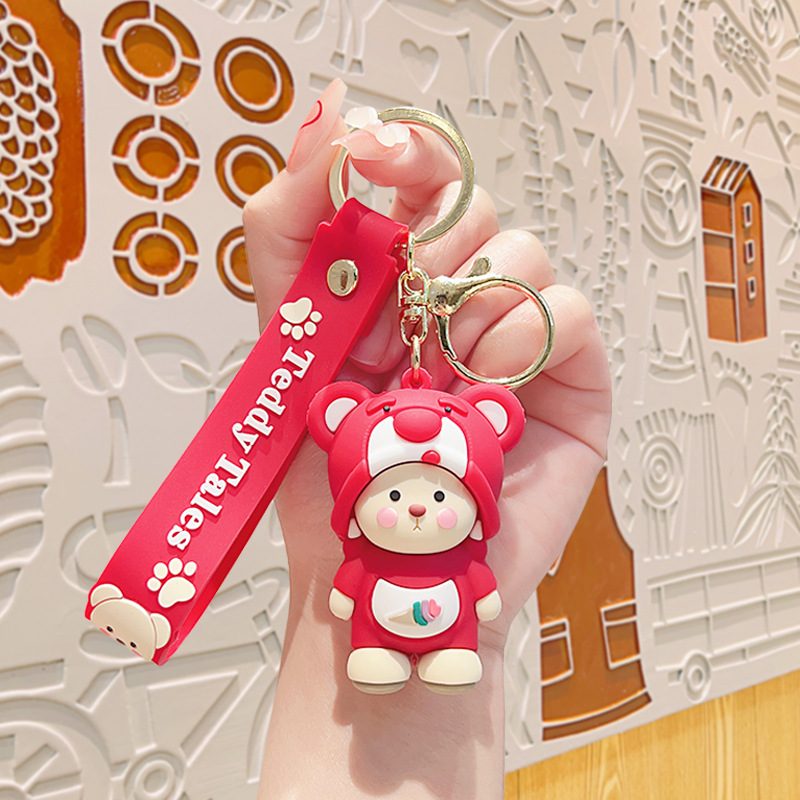 Cartoon Exquisite Cross-Dressing Teddy Bear Ornaments Small Commodity Doll Keychain Internet Celebrity Doll Cartoon Keychain Pendant