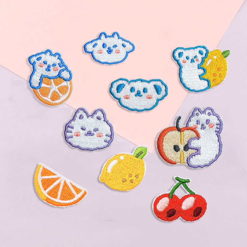 电脑绣花卡通动物可爱小熊布贴diy自粘刺绣贴跨境服装辅料补丁贴