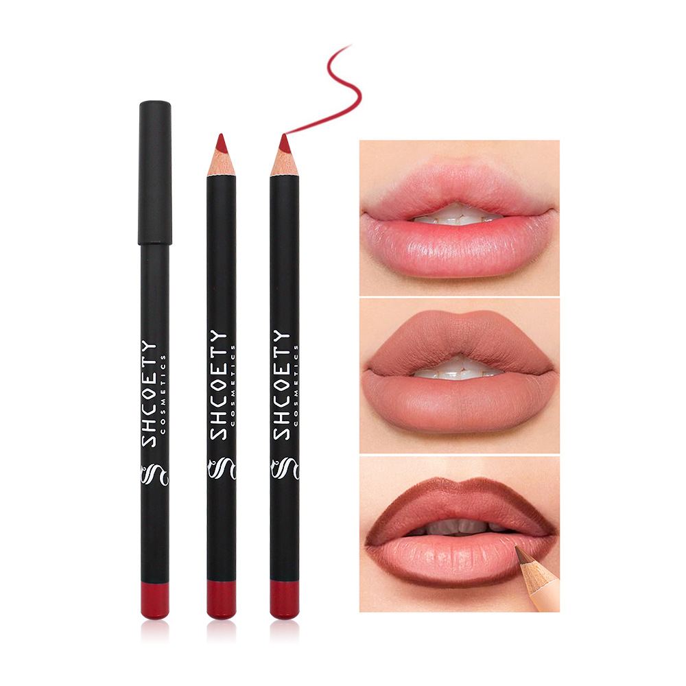 Europe and America Cross Border Beauty Multi-Color Lipstick Lip Pencil Non-Fading Double-Headed Pink Lip Liner Foreign Trade Makeup Wholesale