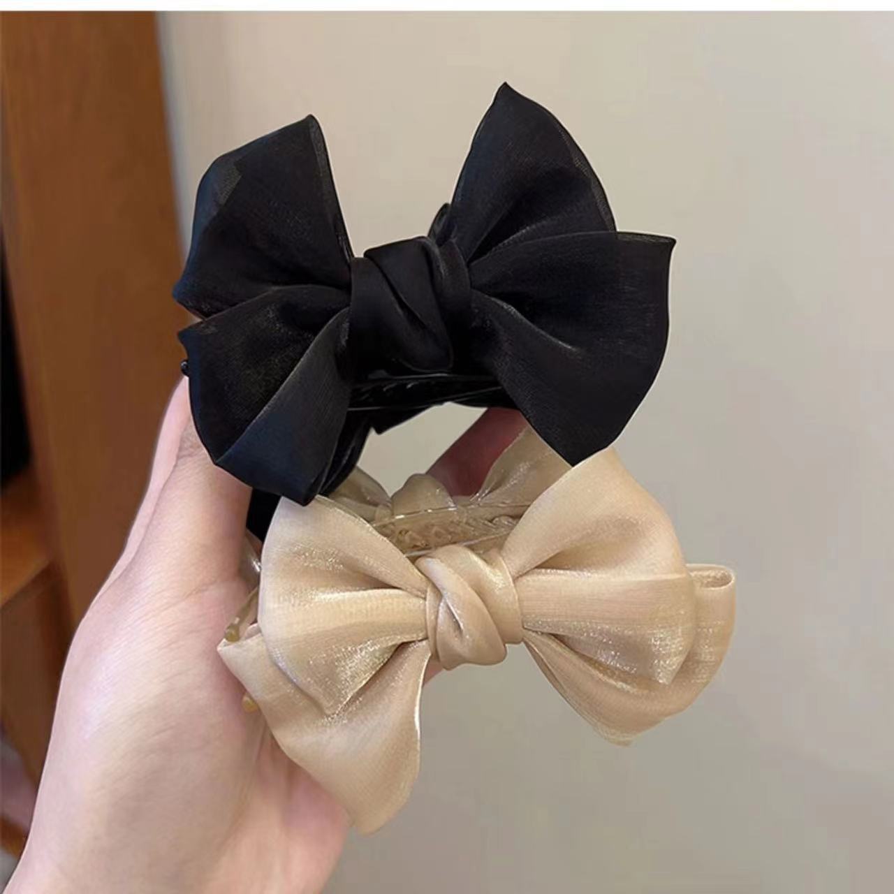 Elegant Bow Bun Grip Female Online Influencer New Elegant Hair Clip Women's Back Head Hair Clip/Hair Accessory Wholesale