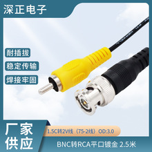 BNC转RCA平口镀金 BNC监控视频线 电工电气安防监控设备视频线