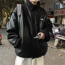 港风棉服男款2023痞帅羊羔绒双面穿棉衣潮牌宽松冬装棉袄加厚外套