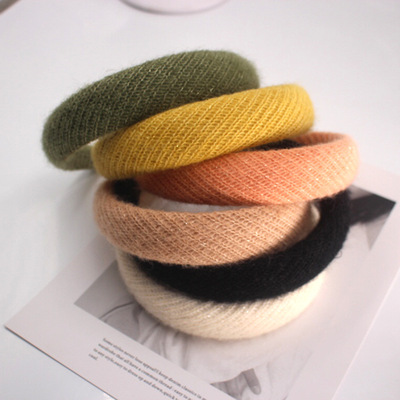 韩式糖果色毛线发箍针织头箍宽边网红发卡气质压发发饰洗脸头饰女