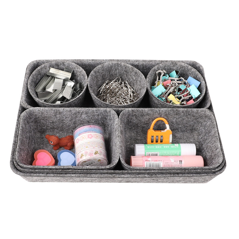 Felt Storage Box Integrated Storage Box 8-Piece Desktop Storage Drawer Storage Bedside Sundries Storage