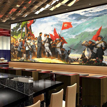红军长征壁纸井冈山会师油画客厅背景墙纸遵义会议3D壁画