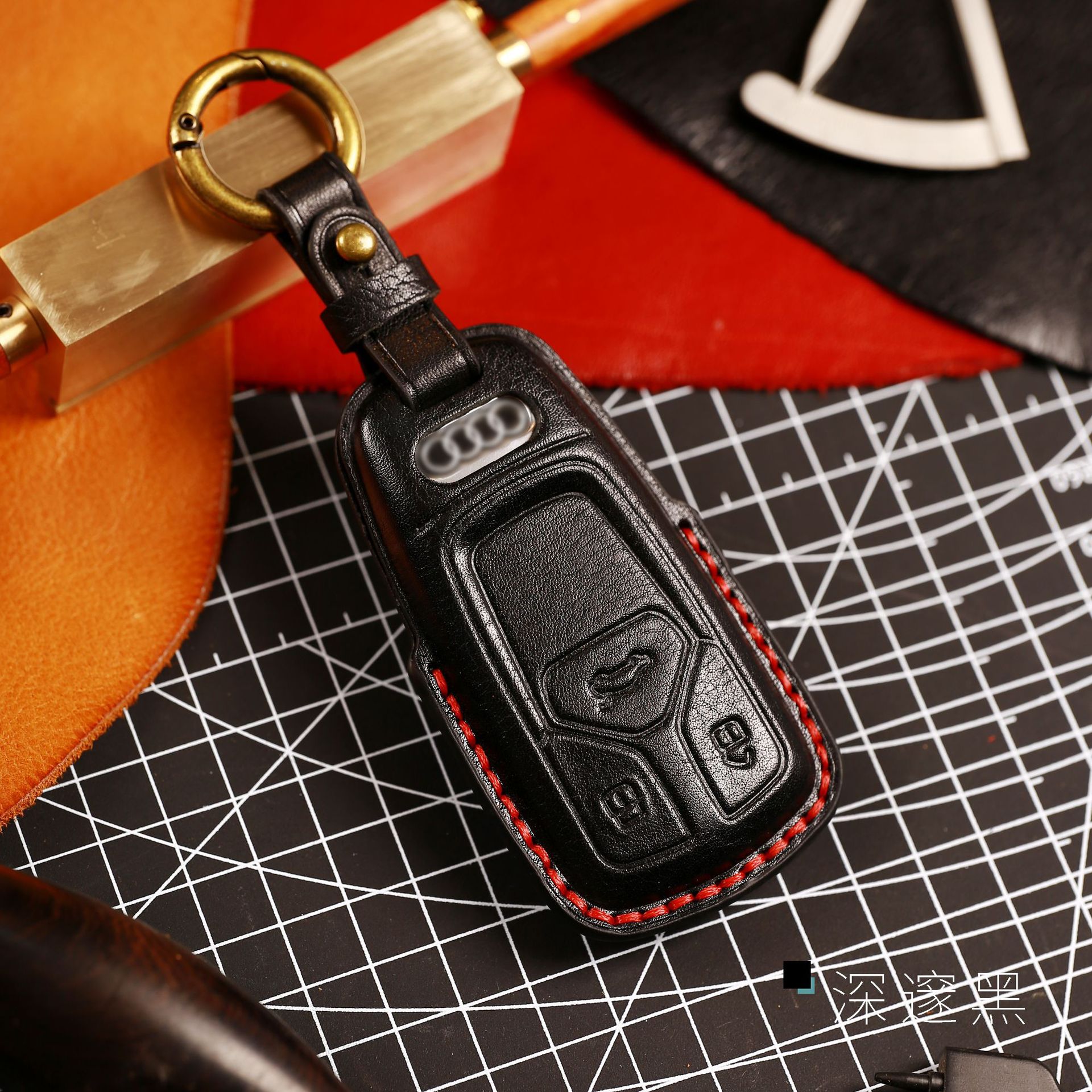 汽车钥匙套适用于奥迪钥匙套q5l女a6l男a5全包高档汽车钥匙包手工