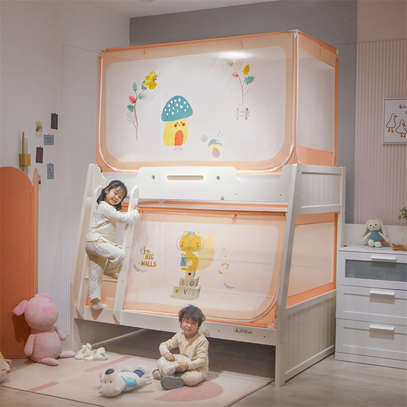 Cartoon Children's Mosquito Nets Upper and Lower Bunk Class a Bunk Bed Mosquito Net Three-Door Baby Drop-Resistant Anti-Fall Bed Babies' Mosquito Net