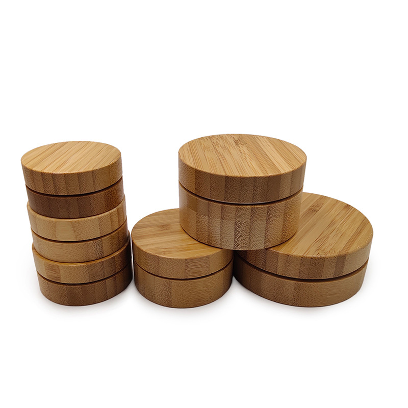 Spot Supply Bamboo Wooden Cosmetics Packaging Material 100G Cream Bottle Skin Care Products Travel Storage Bottle Log Bottle Cap