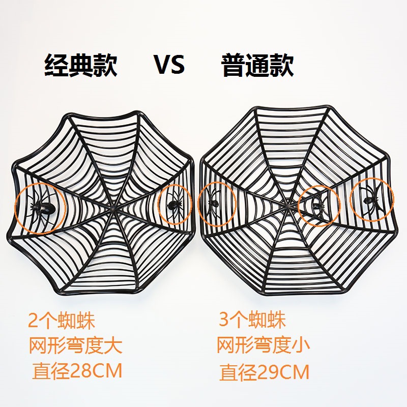 Zilin in Stock Wholesale Halloween Layout Props Plastic Spider Candy Basket Decoration Candy Basin Holy Fruit Bowl