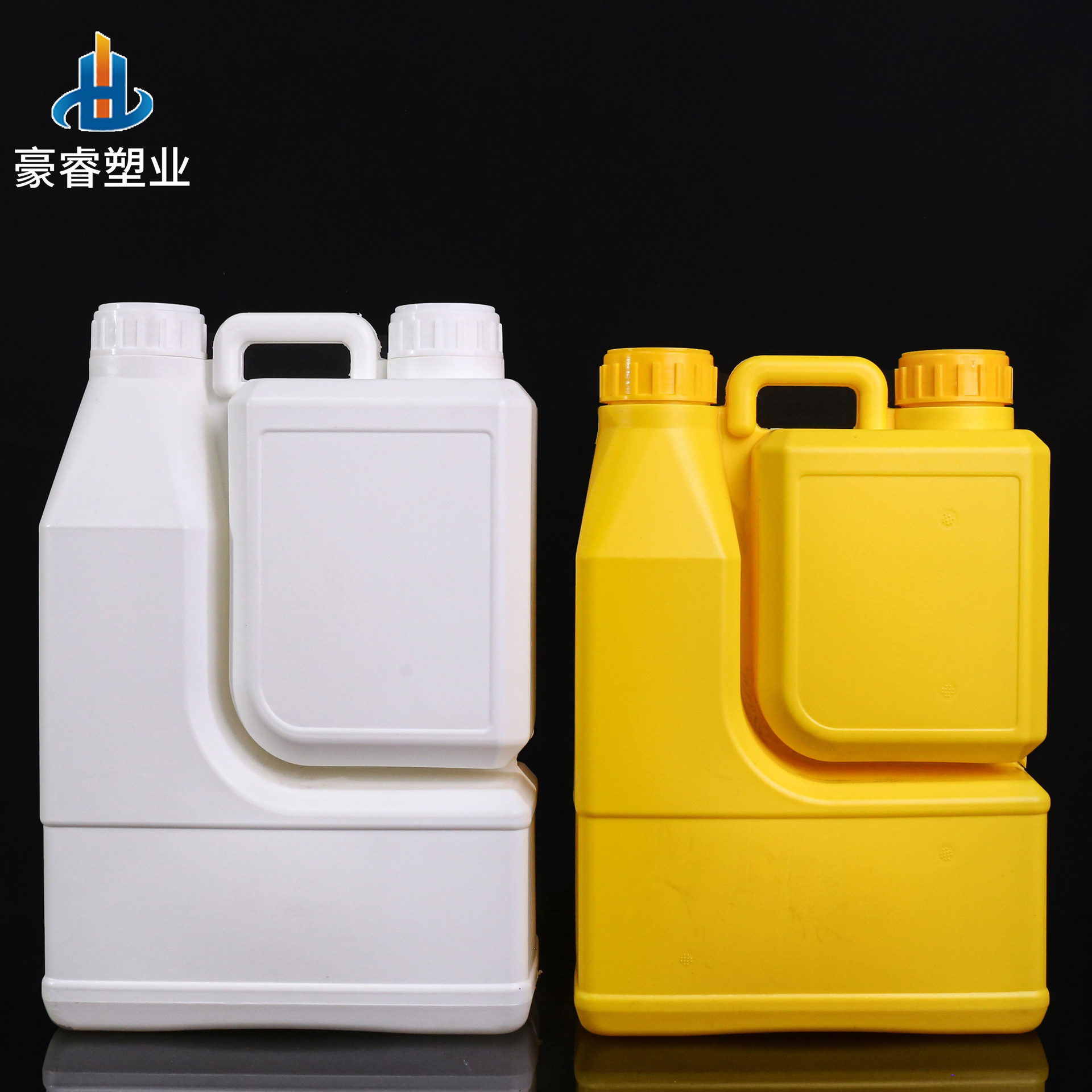 加厚双口塑料瓶农业瓶子大容量机油肥料瓶白色pe模内贴化工瓶