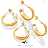 French Imitation pearls shape Curling Ladies golden Geometric fashion temperament Earrings Titanium Gold-plated Jewelry