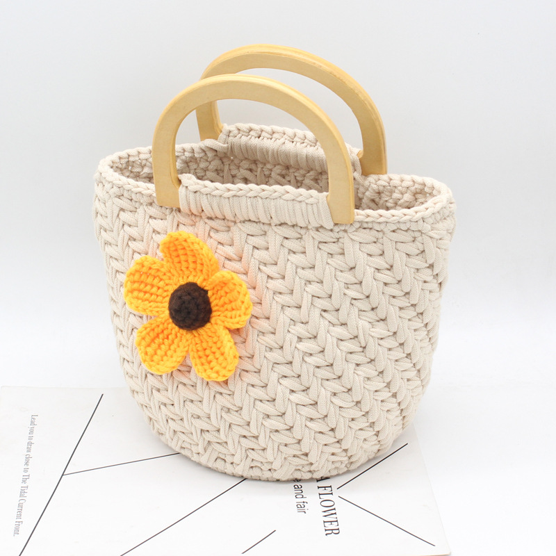 手工diy包包麦穗小花包编织材料包挎包手提夏季女包手织包送女友