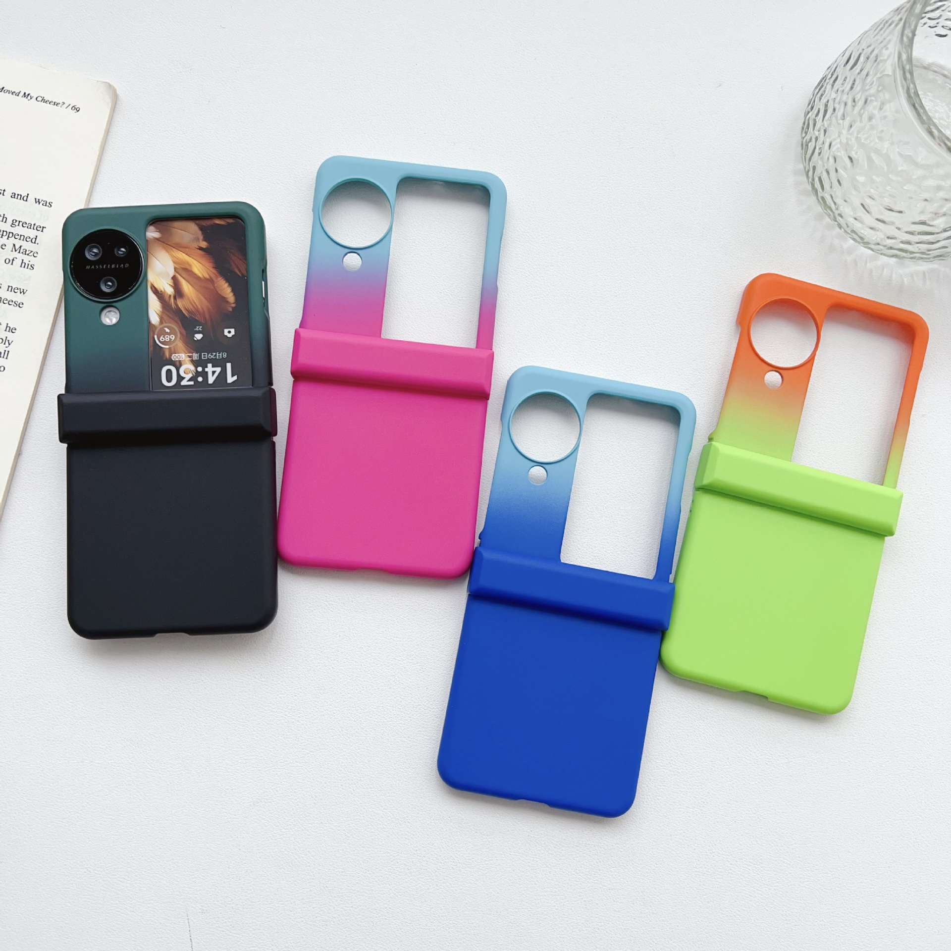 适用oppo find n3 flip新款ins风肤感双色渐变三段手机壳-阿里巴巴