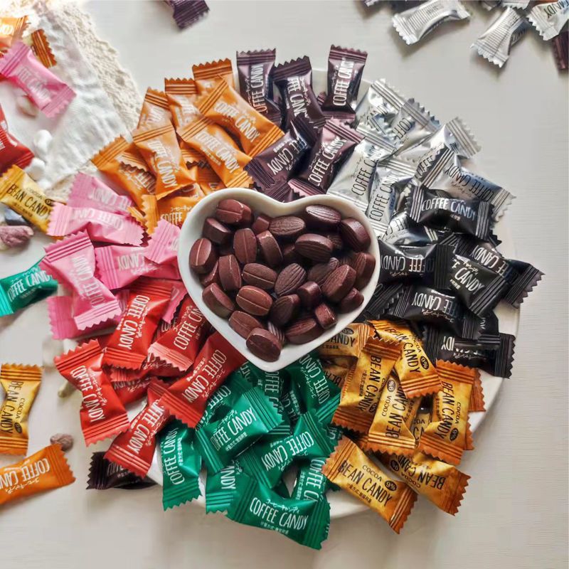 糖花顺咖啡糖醇香可嚼即食咖啡豆糖工作加班防困特浓可嚼压片糖果