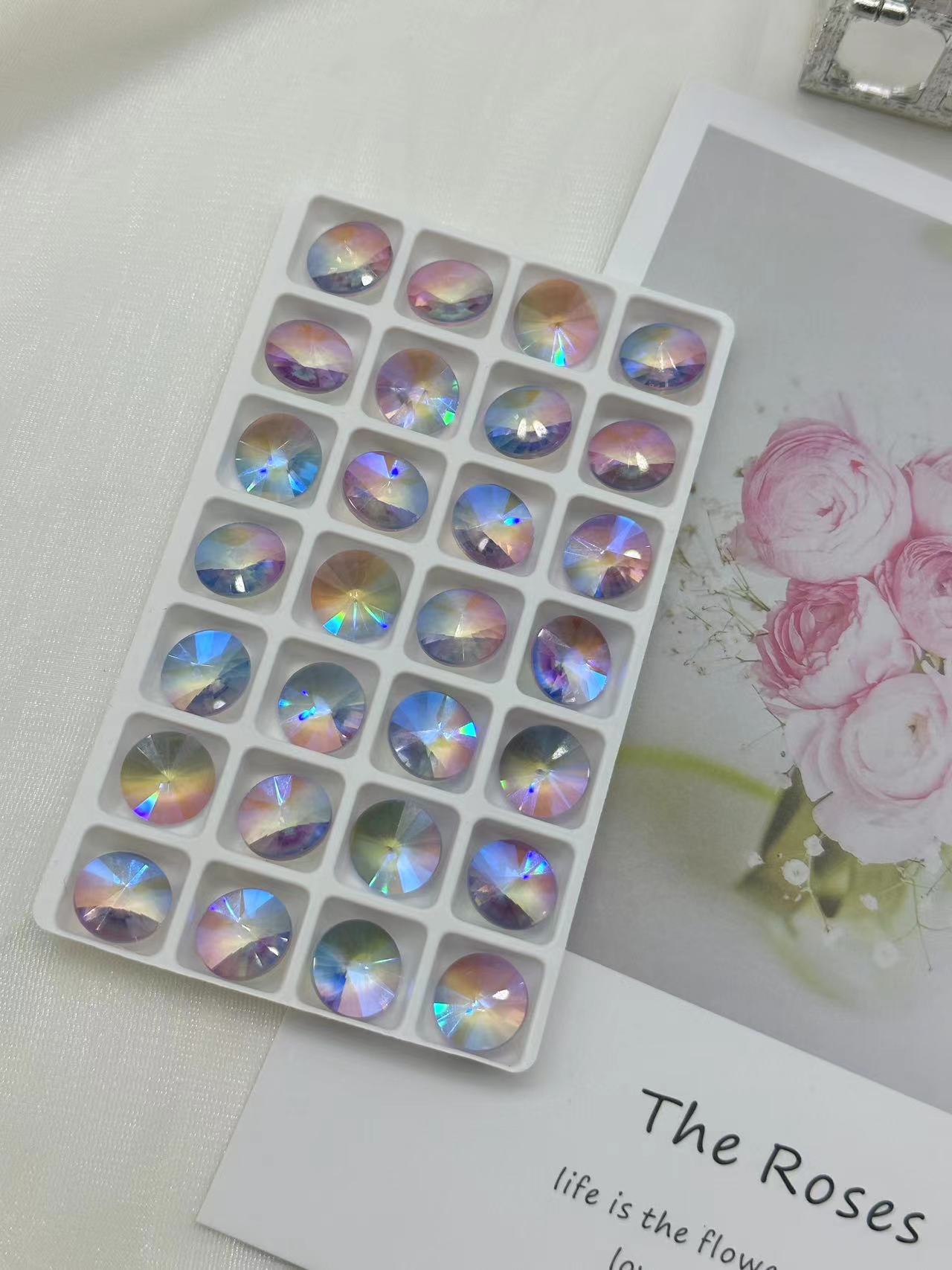 Tourmaline Gradient Color 14mm Satellite DIY Handmade Embroidery Ornament Accessories Factory Wholesale