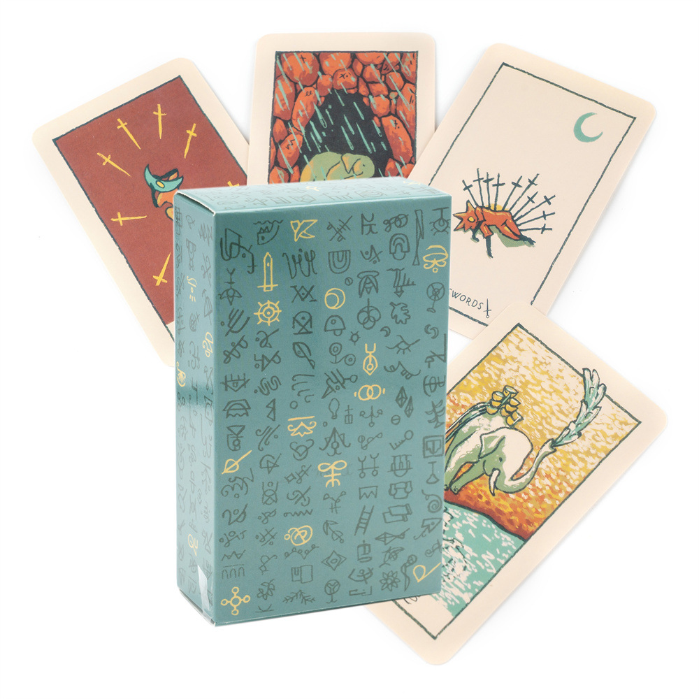 新款青色符文塔罗牌 78张泛韦特卡罗牌 green glyphs tarot-阿里巴巴