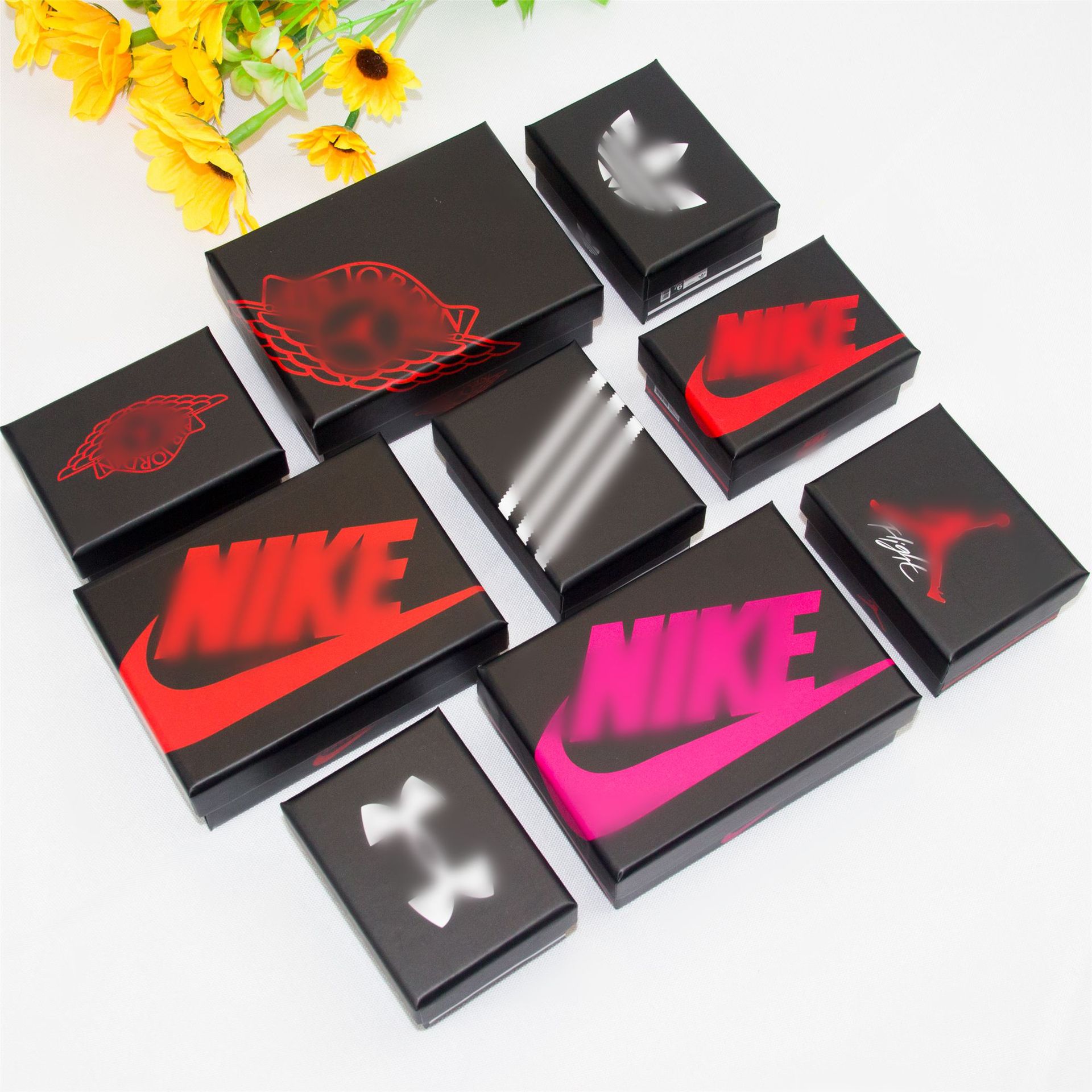 aj钥匙扣包装盒潮牌耐克阿迪拖鞋扣迷你收纳盒天地盖礼盒现货批发