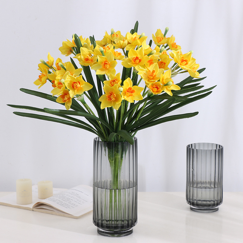 Narcissus Fake Flower Bouquet Decorative Fake Flower Nordic Home Decoration Decoration Artificial Fake Narcissus in Stock Wholesale