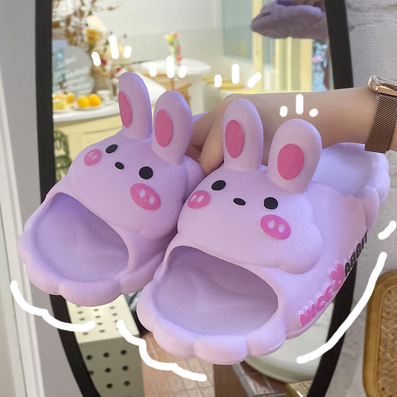 Cute Cartoon Rabbit Slippers Women's Outdoor Wear Summer Ins Comfortable Platform Fashion Home Slippers Women's Drooping Feeling