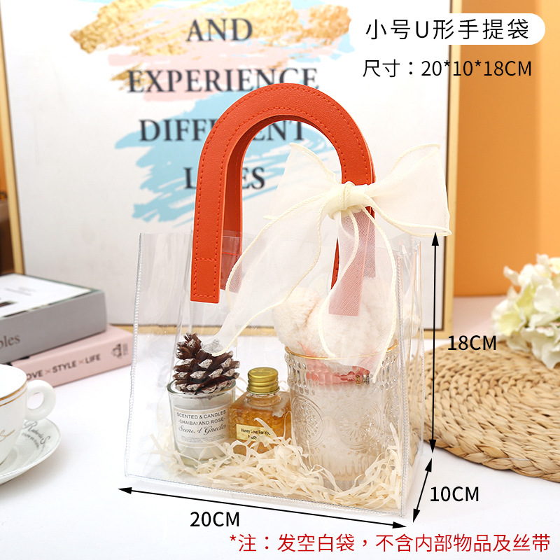 Wholesale Gift Box Handbag Products Candy Gift Hand Bag Hand Gift Plastic Bag Bouquet Transparent Packing Bag