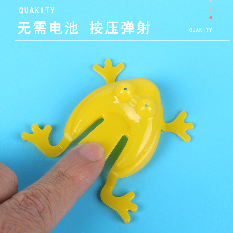 Solid Color Leap Frog Plastic Bouncing Frogs Leap Frog Children's Educational Toys Classic Nostalgic Male Factory Wholesale