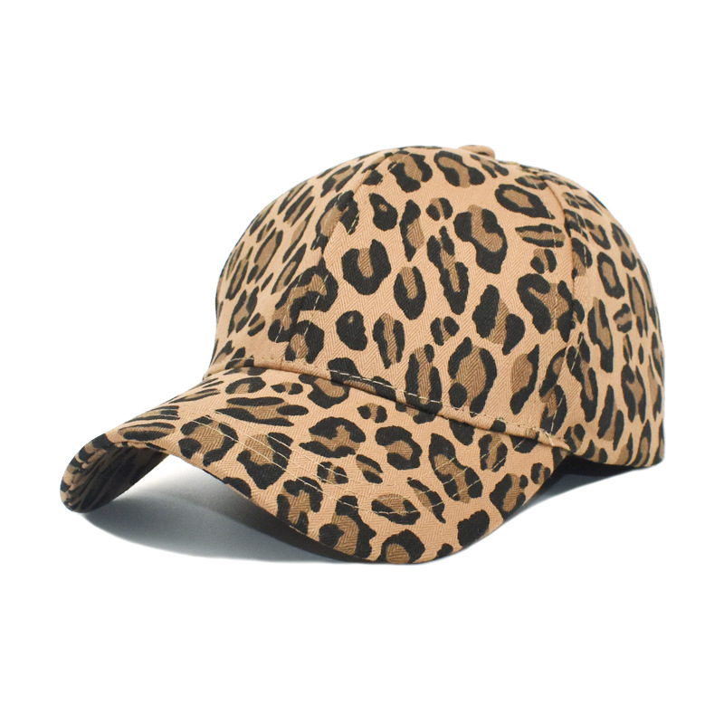 Foreign Trade Fashion Women's New Hat Leopard Print Curved Brim Baseball Cap Europe and America Cross Border Outdoor Popular Peaked Cap Sun Hat