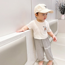 儿童短袖男女童白色T桖夏季轻薄上衣莫代尔透气宝宝半袖1-3岁