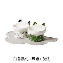 Cat bowl cat food bowl ceramic high foot anti猫碗猫食盆陶瓷