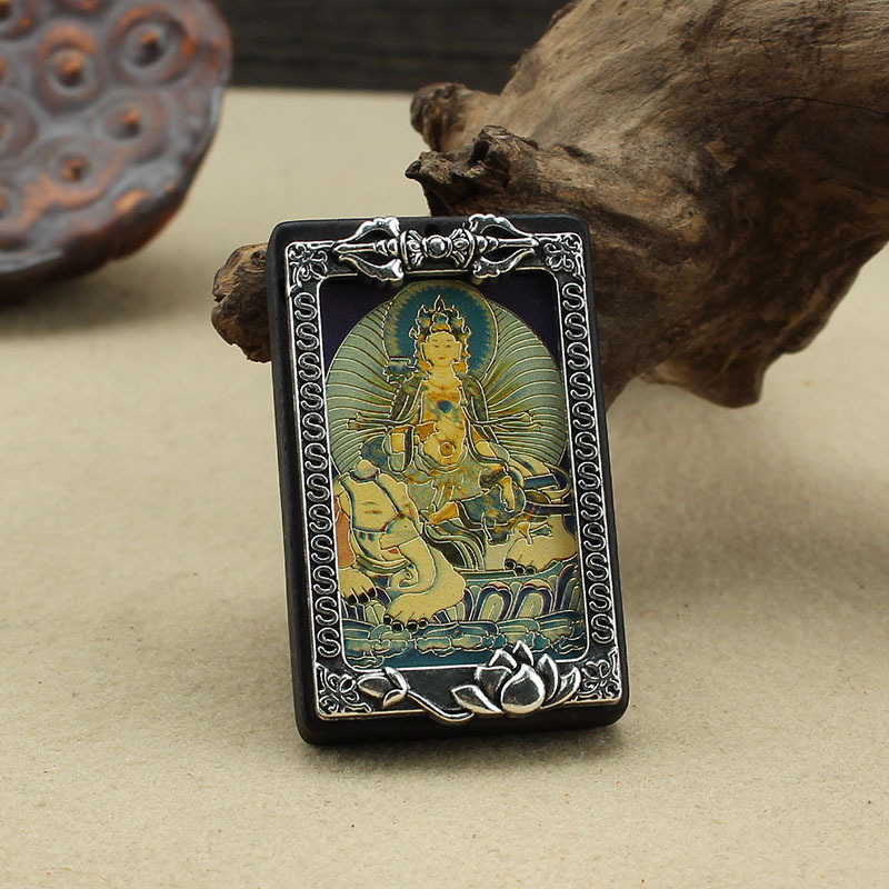 Hand-Made Tibet Thangka Pendant Blackwood Eight Patron Saints Zodiac Zodiac Buddha Brand Pendant Decorative Pendant