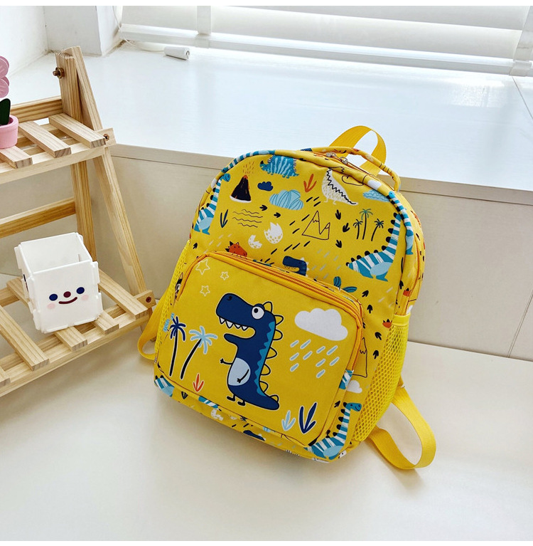 Foreign Trade Wholesale New Children's Bags 2023 Cartoon Printed Children's Backpack Trendy Cute Dinosaur Kindergarten Backpack