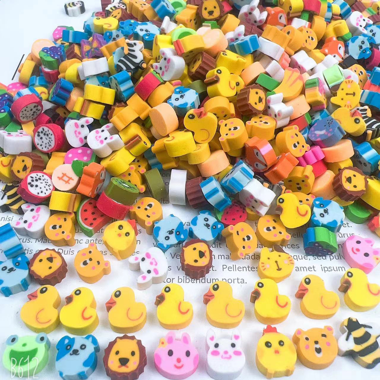 卡通动物橡皮擦 可爱迷你海洋橡皮学生幼儿园奖品造型橡皮现货批